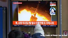 Photo of missile tests in news program