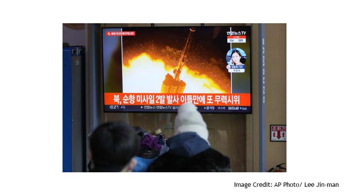 Photo of missile tests in news program