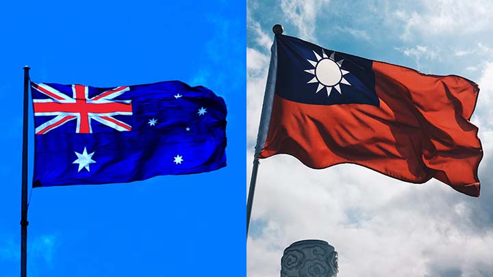 Flags Australia and Taiwan