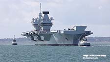 Picture of The aircraft carrier HMS QUEEN ELIZABETH returns to its home port after completion of Exercise Crimson Ocean