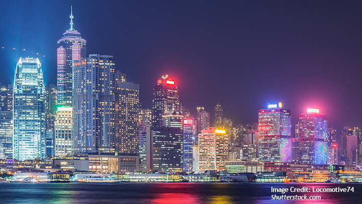 Hong Kong's skyline at night