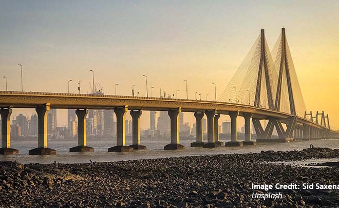 Bandra Worli Sea Link, Mumbai, India during the golden hour